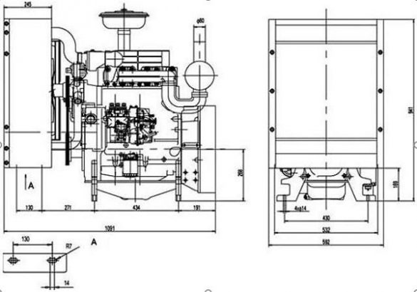 Deutz TD226B-4L Engine dimension drawing