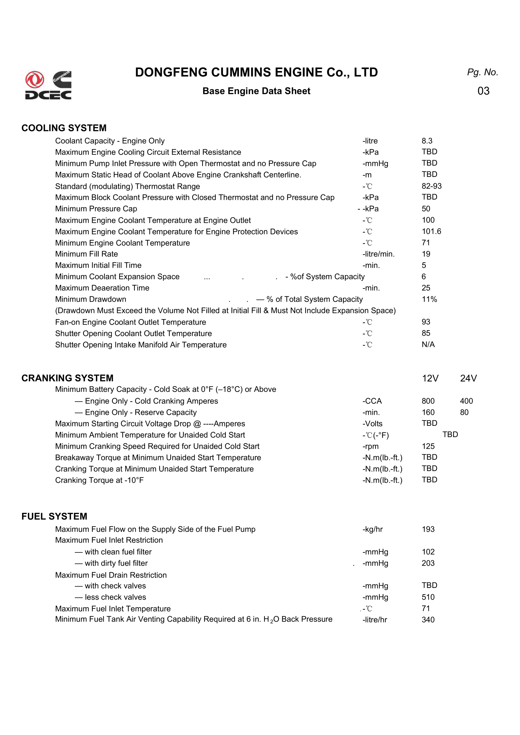 Cummins 4BTA3.9-C110 datasheet